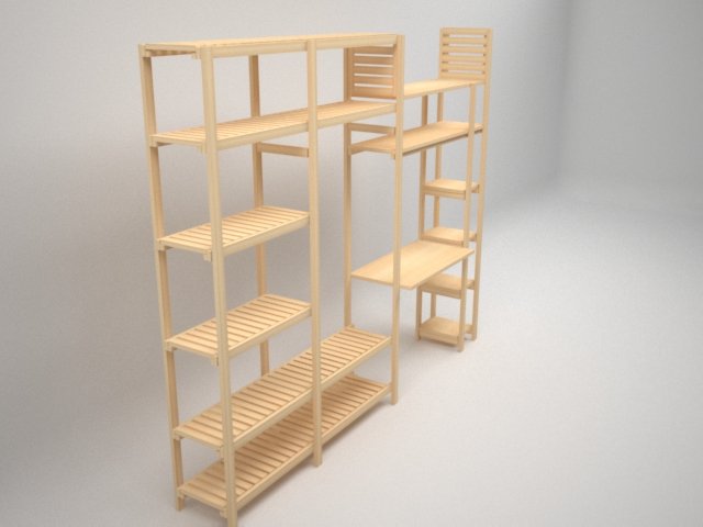 bookcase Model 3D .c4d .max .obj .3ds .fbx .stl .blend 