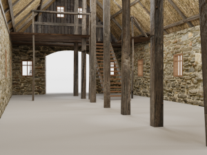 medieval barn 3D 모델