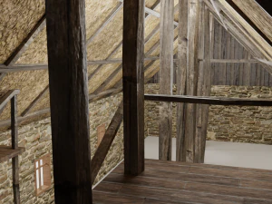 medieval barn 3D Model