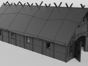 medieval barn 3D 모델