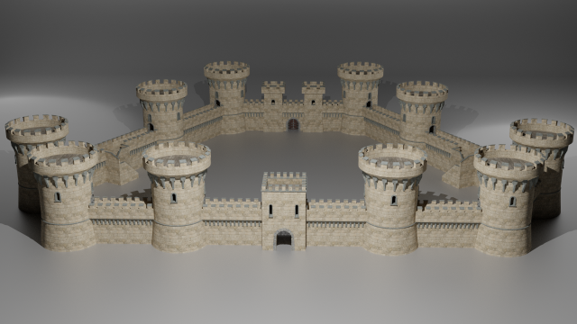 medieval castle 3D मॉडल .c4d .max .obj .3ds .fbx .stl .blend 