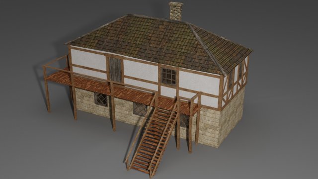 medieval house Modelo 3D .c4d .max .obj .3ds .fbx .stl .blend 