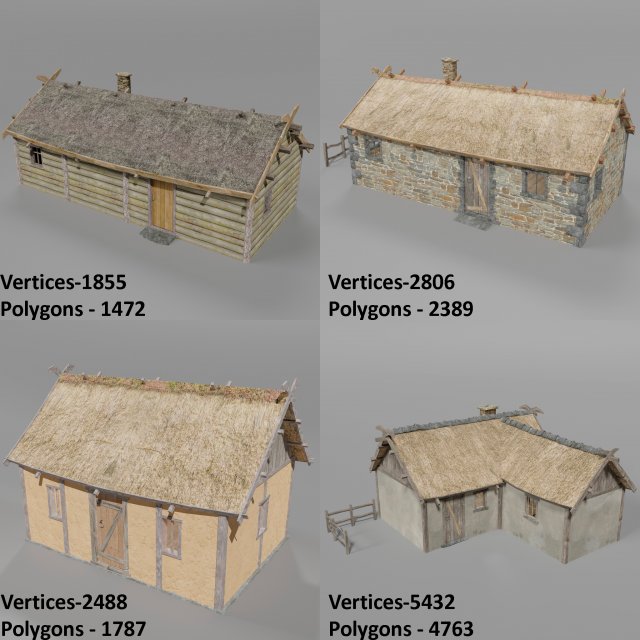 medieval village set 3Dモデル .c4d .max .obj .3ds .fbx .stl .blend 