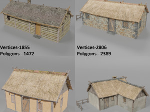 medieval village set 3D 模型