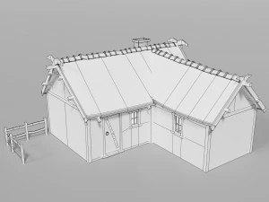 medieval village set 3D Model