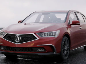 acura rlx esporte h&iacute;brido 2017 Modelo 3D