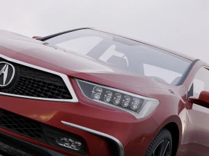 acura rlx esporte h&iacute;brido 2017 Modelo 3D