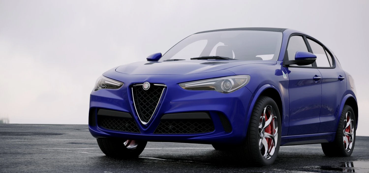 alfa romeo stelvio quadrifoglio 2018 3D Model .c4d .max .obj .3ds .fbx .stl .blend