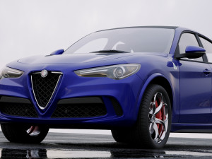 alfa romeo stelvio quadrifoglio 2018 3D Модель