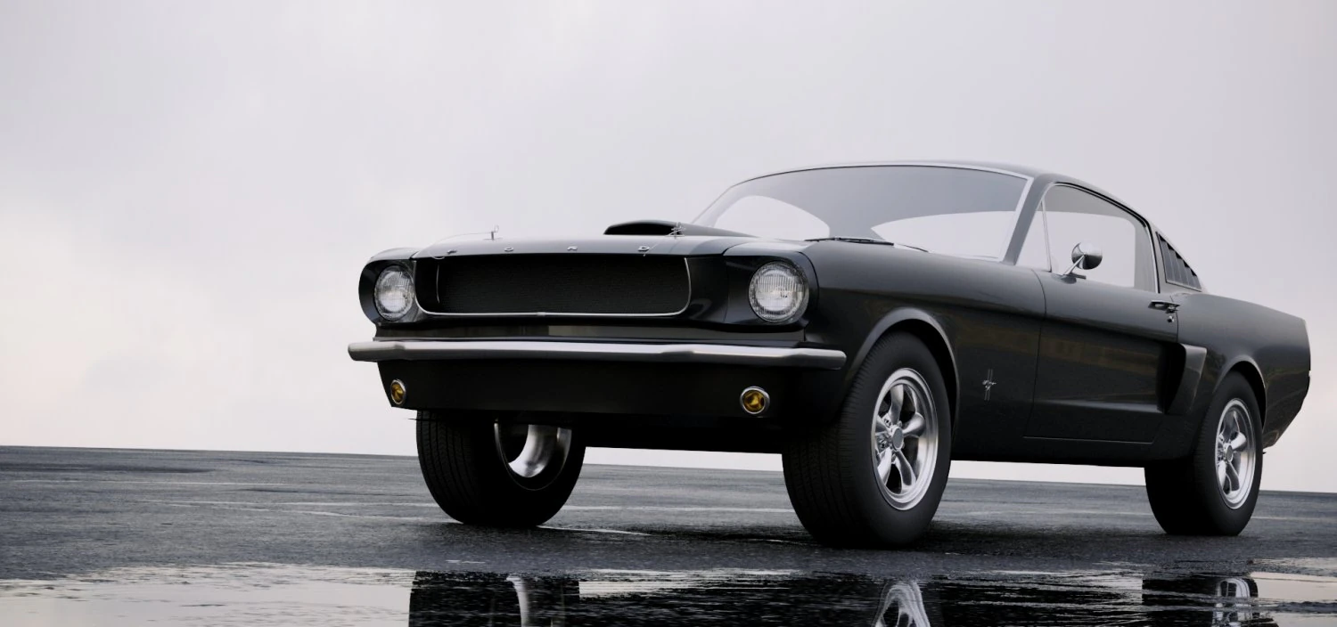 mustang fastback 1965 3D Model .c4d .max .obj .3ds .fbx .stl .blend