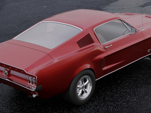 mustang gt 1967 3D Model