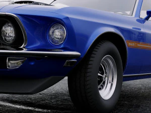 mustang mach 1 351 1969 3D Model
