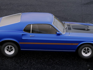 mustang mach 1 351 1969 3D Модель