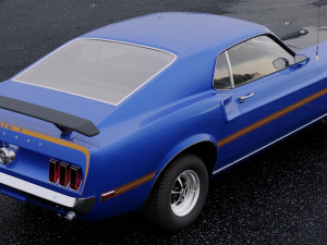mustang mach 1 351 1969 3D Модель