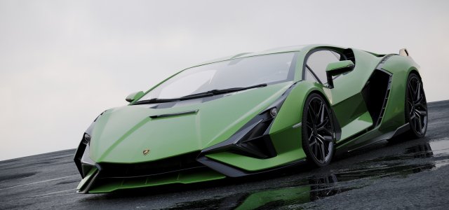 supercar sian 2020 3D Model .c4d .max .obj .3ds .fbx .stl .blend 