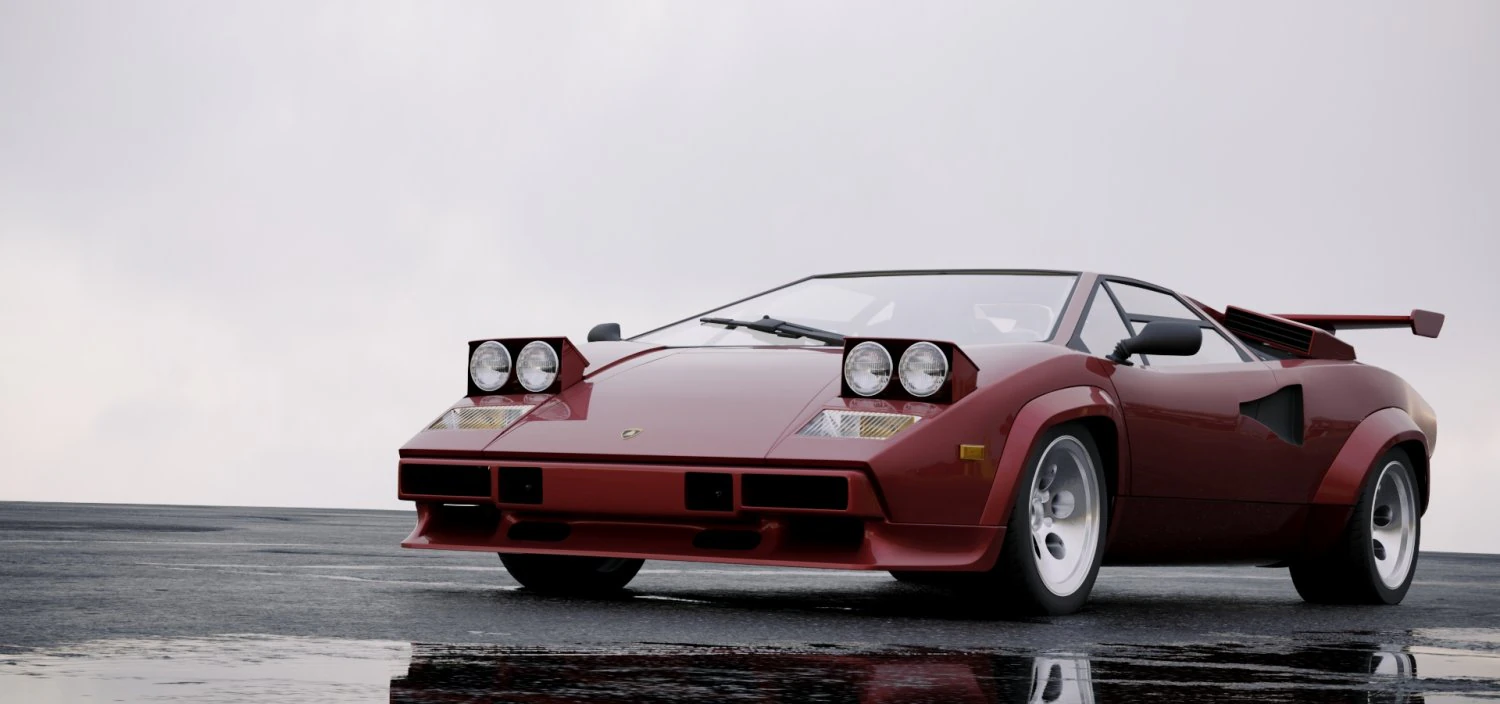 supercar countach 5000 qv 1985 3D Model .c4d .max .obj .3ds .fbx .stl .blend 