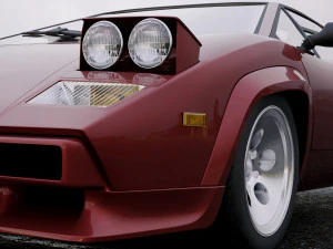 supercar countach 5000 qv 1985 3D Model