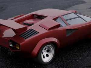 supercar countach 5000 qv 1985 3Dモデル