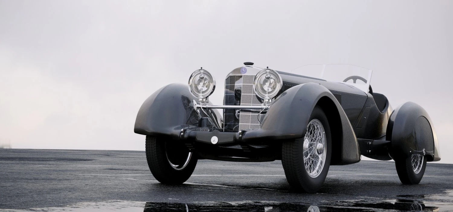 mercedes-benz ssk trossi roadster 1930 3D Model .c4d .max .obj .3ds .fbx .stl .blend