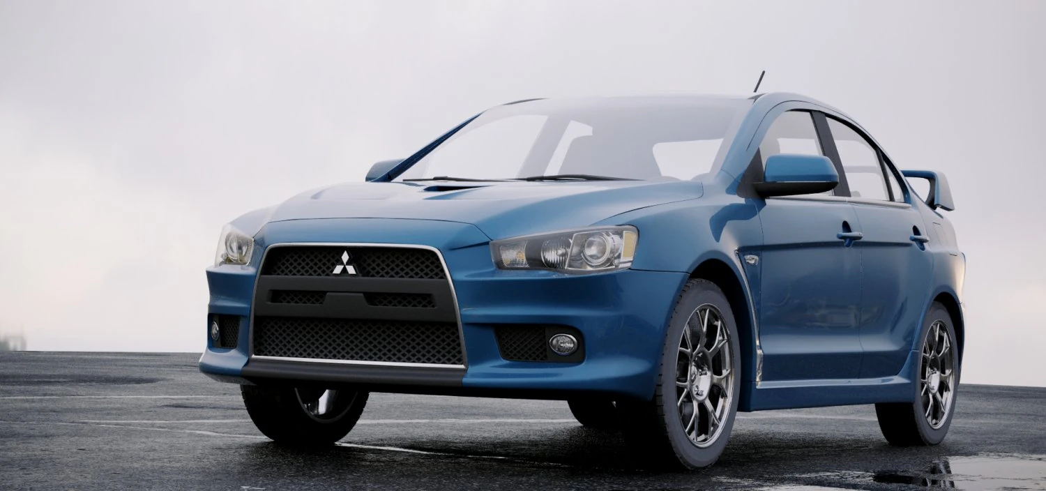 mitsubishi lancer evolution x 2009 3D Model .c4d .max .obj .3ds .fbx .stl .blend 