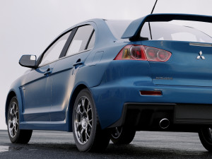 mitsubishi lancer evolution x 2009 3D 模型
