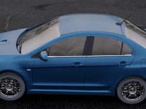 mitsubishi lancer evolution x 2009 3D 模型