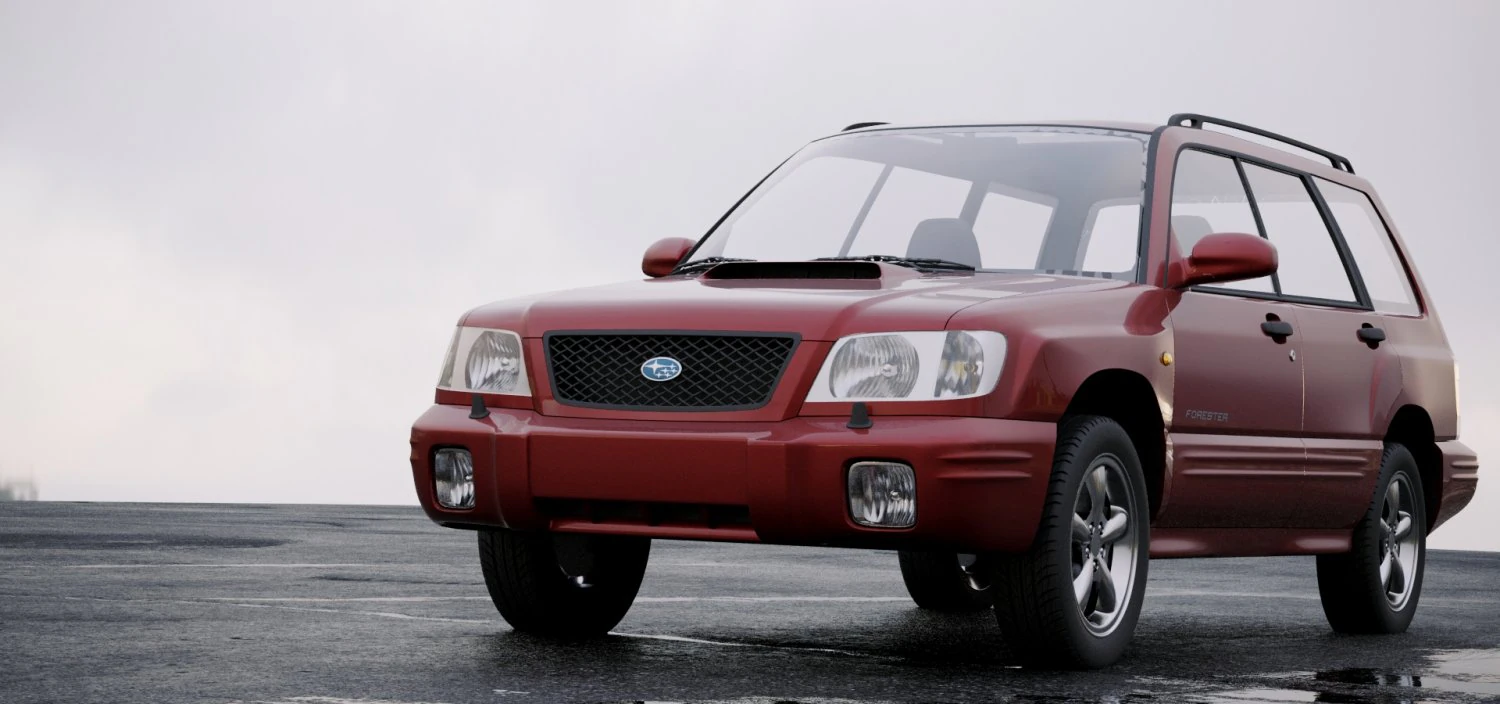 subaru forester s-turbo 2000 3D Model .c4d .max .obj .3ds .fbx .stl .blend