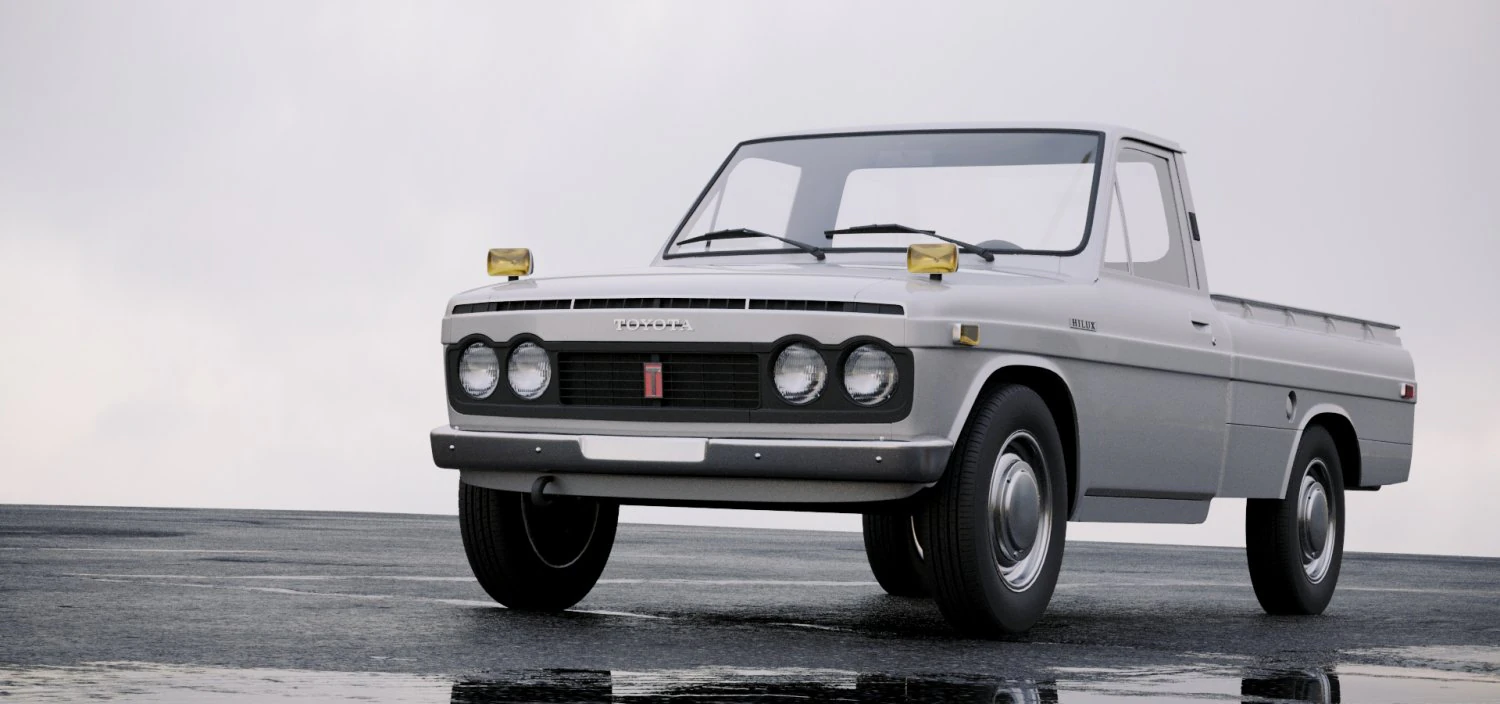 toyota hilux 1968 3D Model .c4d .max .obj .3ds .fbx .stl .blend