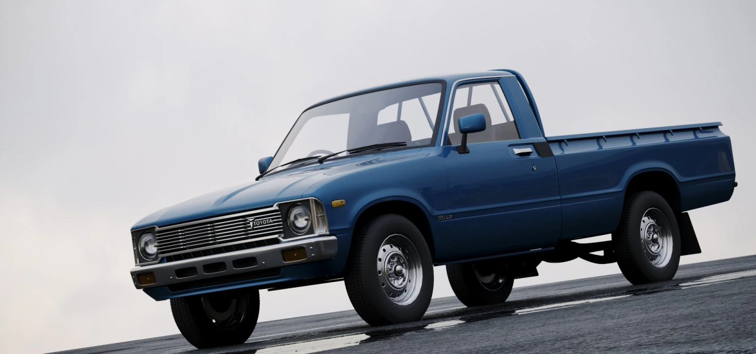 toyota hilux regular cab 1978 3D Model .c4d .max .obj .3ds .fbx .stl .blend