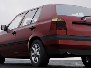 volkswagen golf 1993 3Dモデル