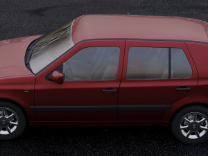 volkswagen golf 1993 3Dモデル