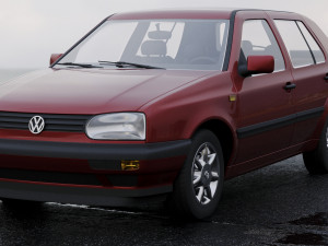 volkswagen golf 1993 3Dモデル