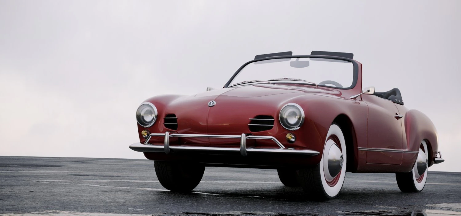 volkswagen karmann ghia convertible 1958 3D Model .c4d .max .obj .3ds .fbx .stl .blend