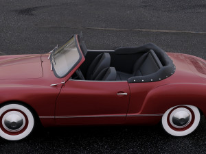 volkswagen karmann ghia convertible 1958 3D Модель