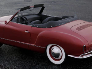 volkswagen karmann ghia convertible 1958 3D Model