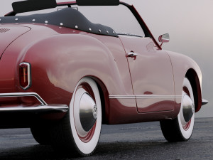 volkswagen karmann ghia convertible 1958 3D Модель