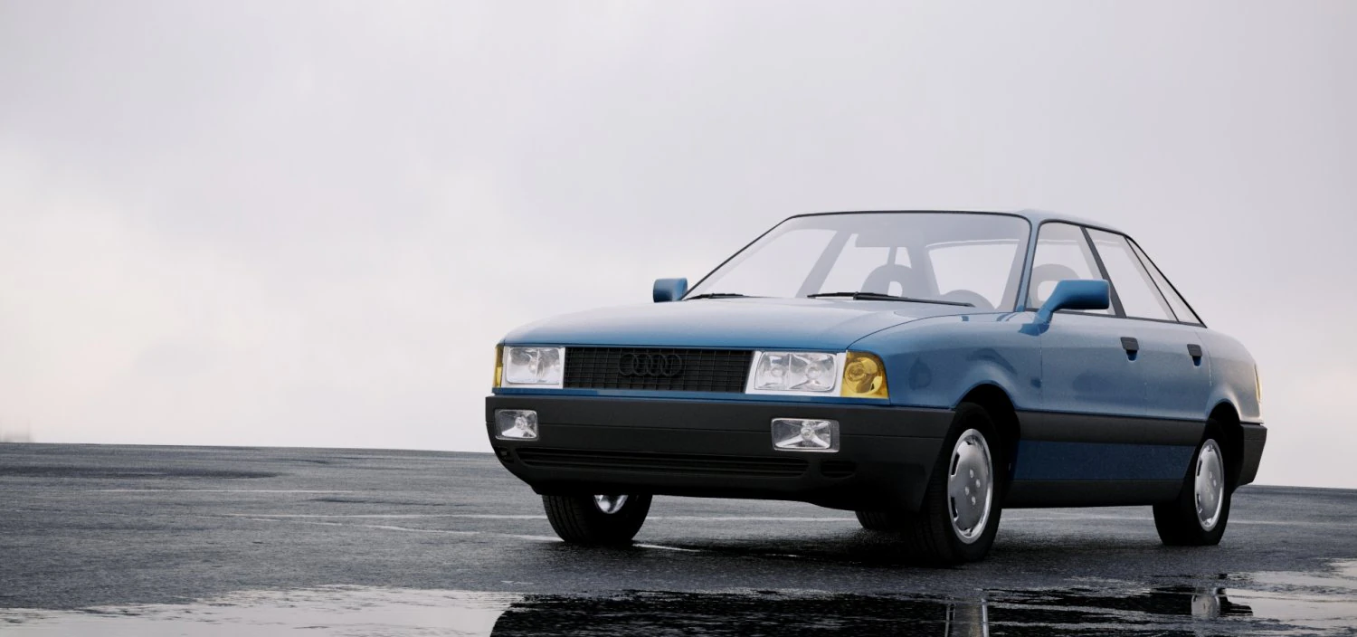 audi 80 b3 1986 3D Model .c4d .max .obj .3ds .fbx .stl .blend