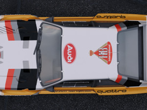 audi quattro sport s1 1985 Model 3D