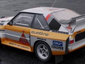 audi quattro sport s1 1985 Model 3D