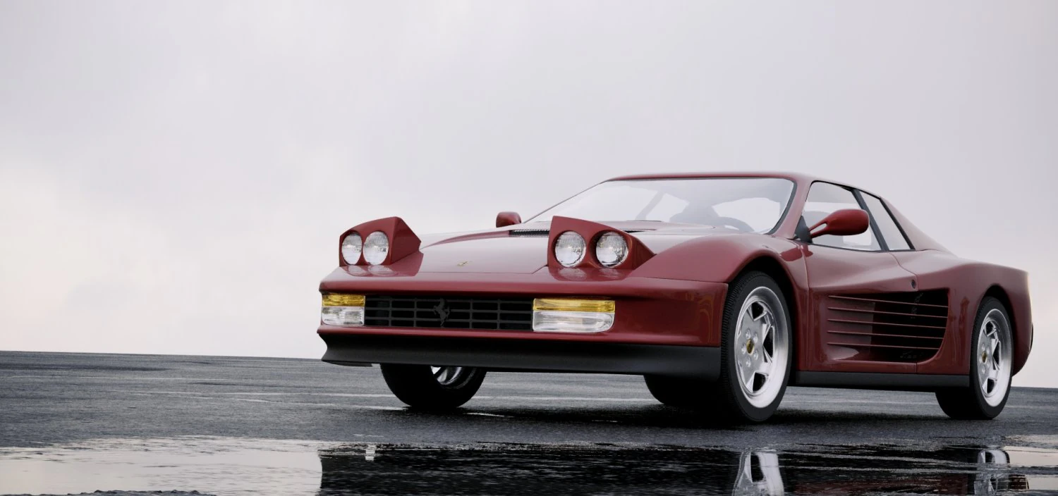 Ferrari testarossa 1986 3D Model .c4d .max .obj .3ds .fbx .stl .blend 