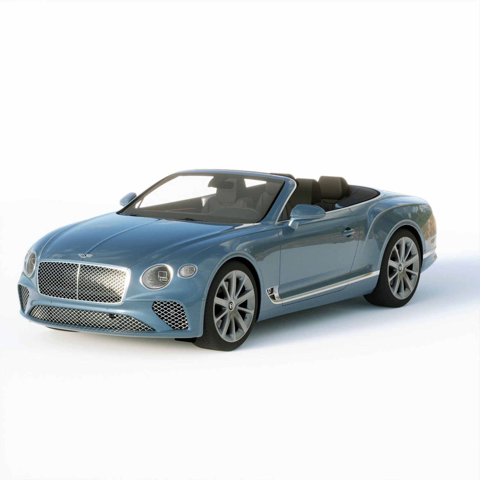 Bentley Continental GT Convertible 2020 3D Model .c4d .max .obj .3ds .fbx .stl .blend 