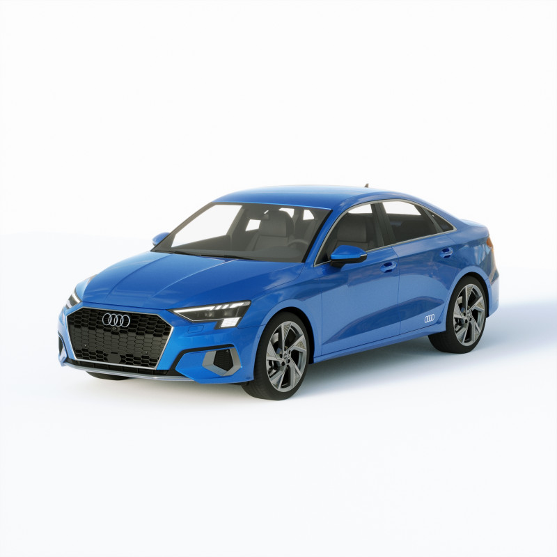 Audi A3 Sedan 2021 3D Модель .c4d .max .obj .3ds .fbx .stl .blend 