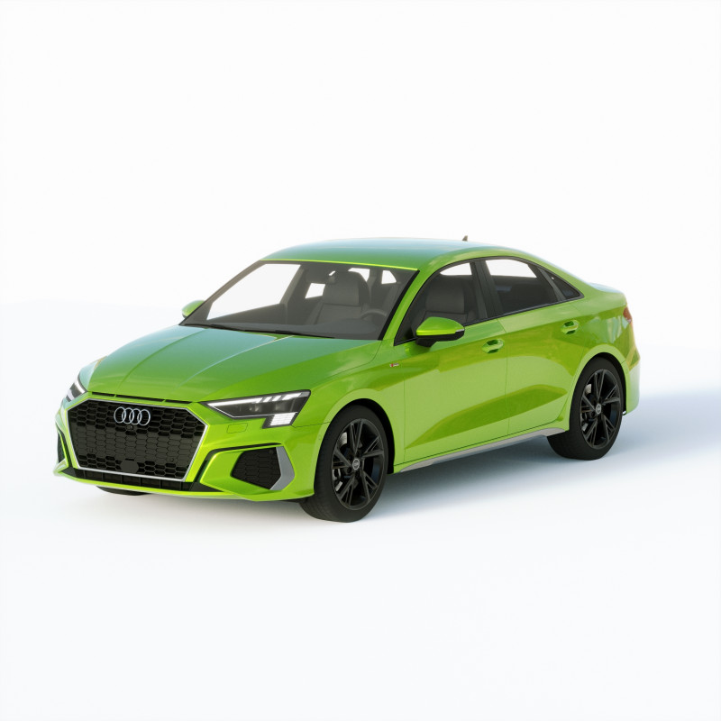 Audi A3 Sedan S-line 2021 Modelo 3D .c4d .max .obj .3ds .fbx .stl .blend 
