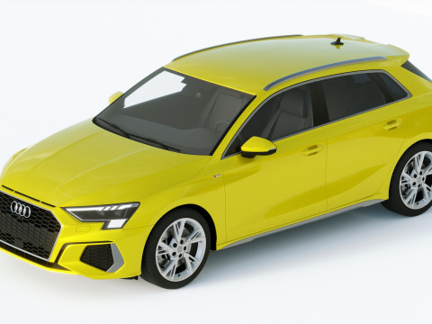 Audi A3 S-line 2021 3D Model