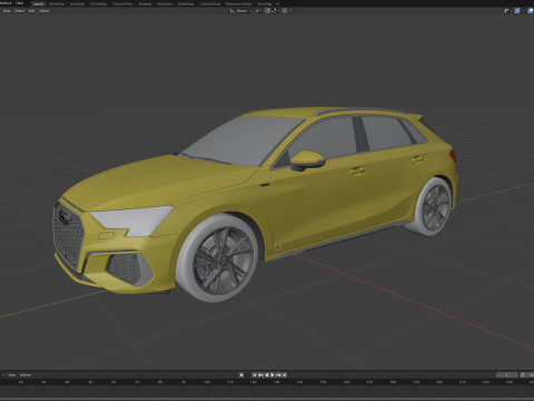 Audi A3 S-line 2021 3D Model