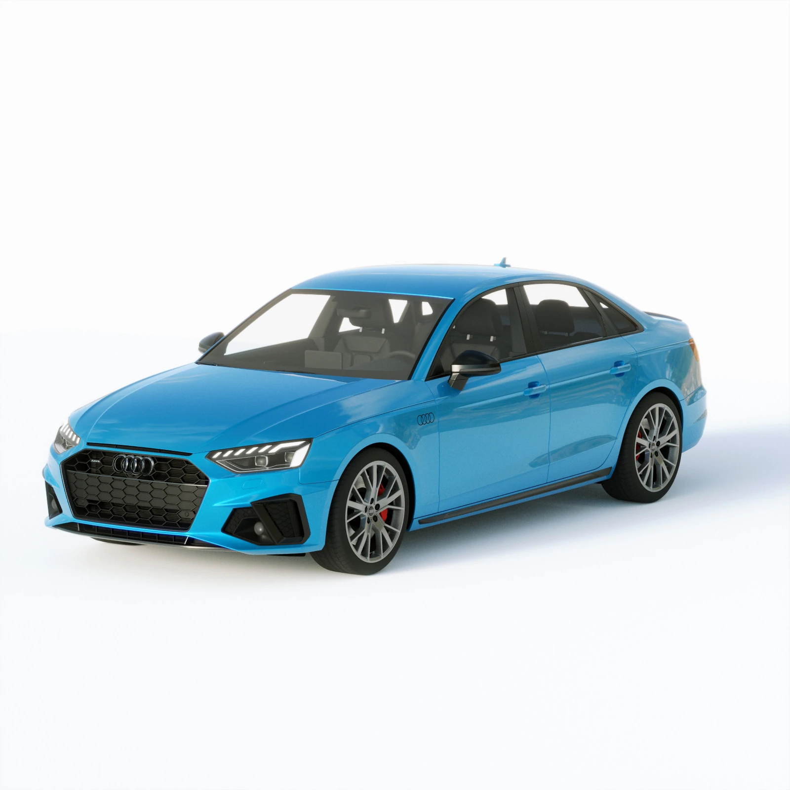 Audi A4 S-line 2020 3D Model .c4d .max .obj .3ds .fbx .stl .blend 
