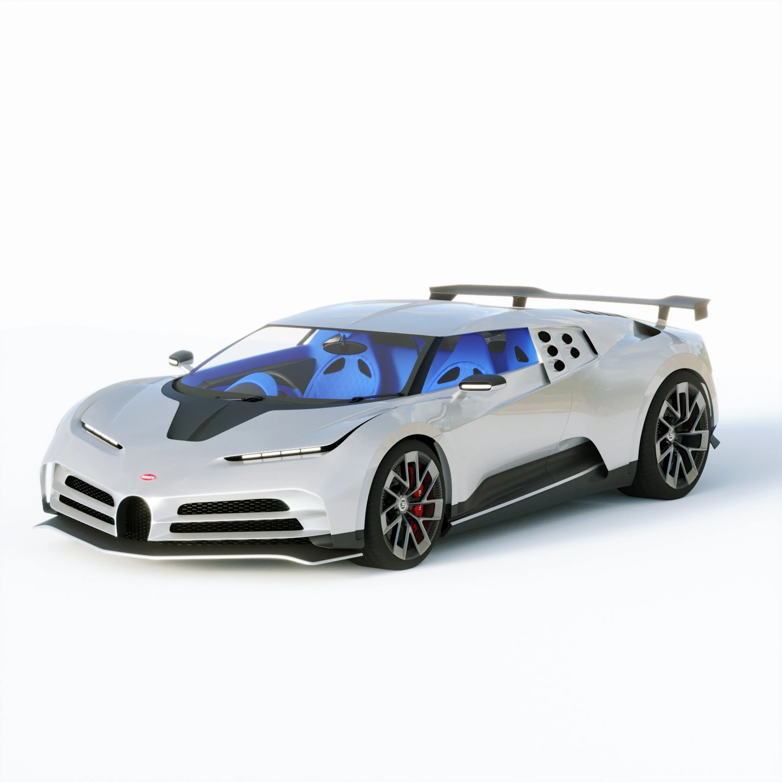 Bugatti centodieci 2020 3D Model .c4d .max .obj .3ds .fbx .stl .blend 