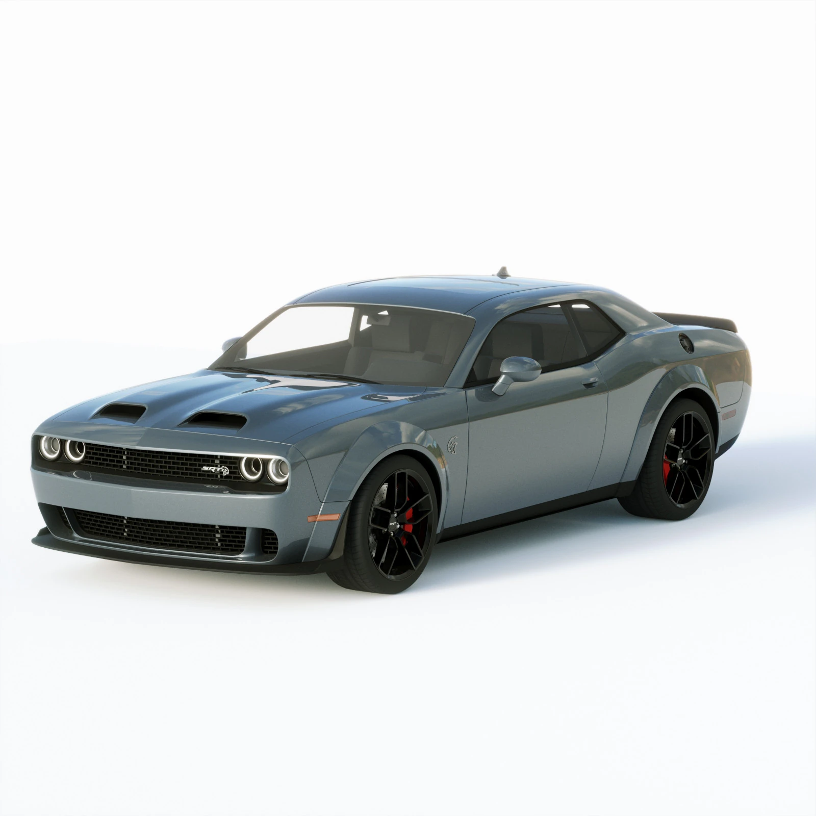 Dodge Challenger Srt Hellcat 2019 3D Model .c4d .max .obj .3ds .fbx .stl .blend