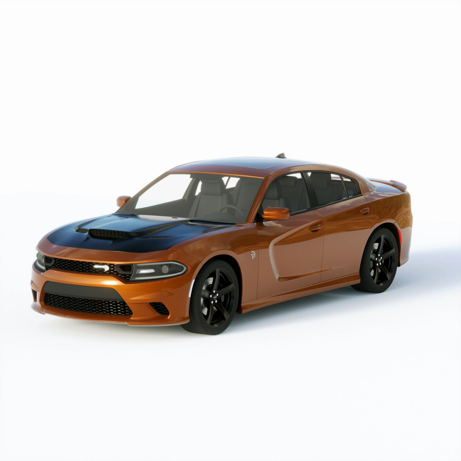 Dodge Charger Srt Hellcat 2019 3D Model .c4d .max .obj .3ds .fbx .stl .blend 