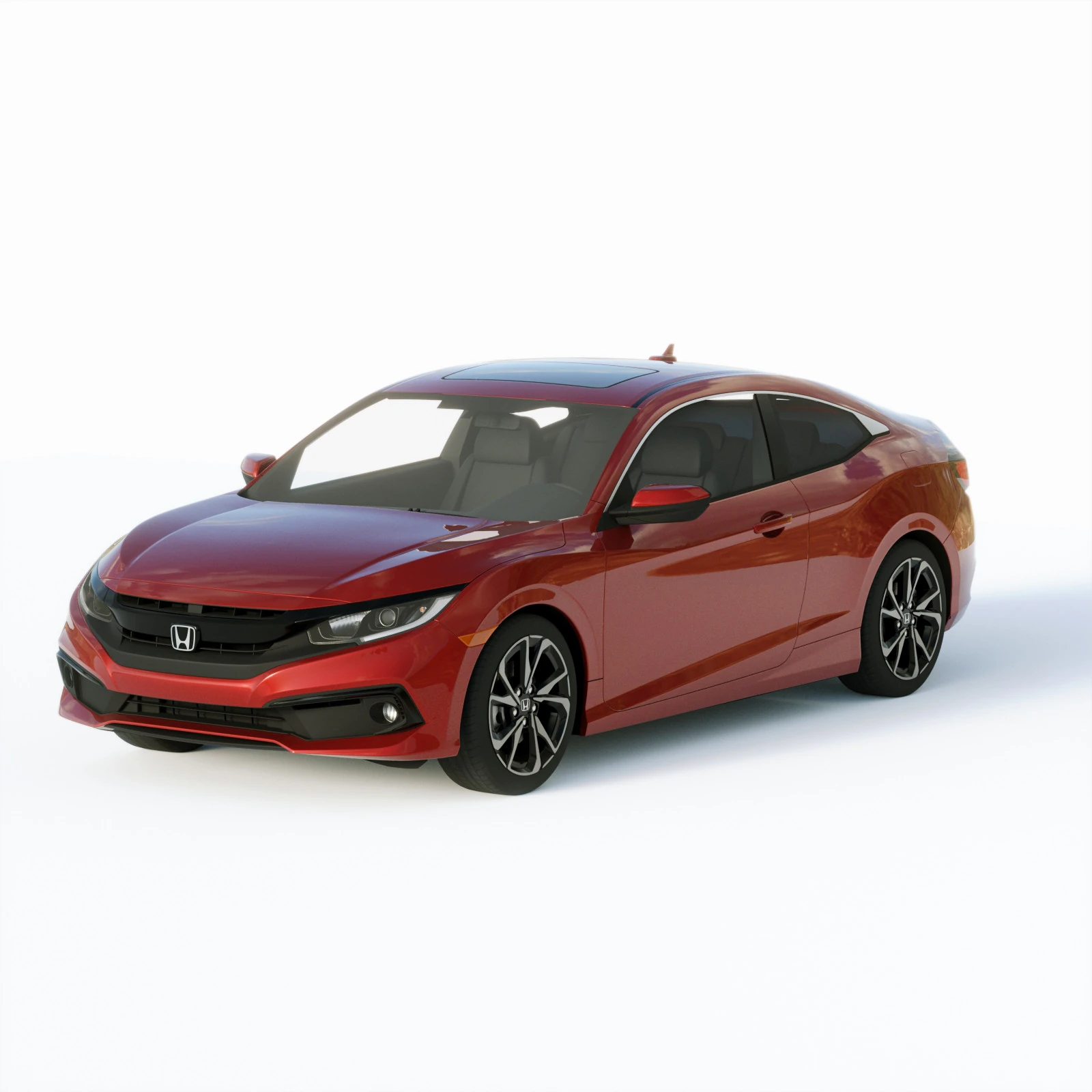 Honda Civic Coupe 2019 3D Model .c4d .max .obj .3ds .fbx .stl .blend